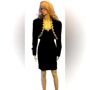 DRESS & BOLERO JACKET ZUM ZUM Black Velvet Strapless 2 Piece Velvet Form…